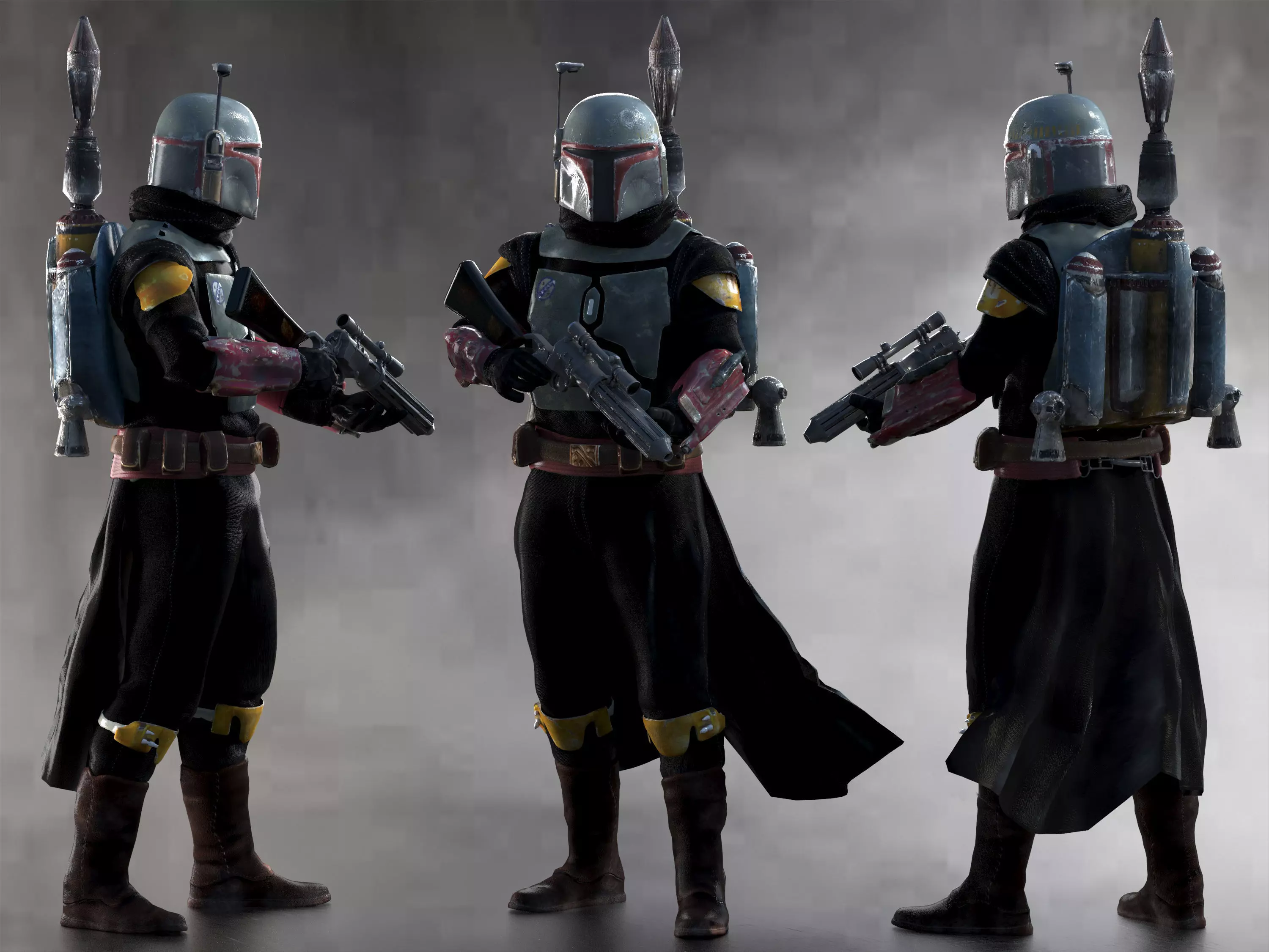 Boba Fett Low-poly 3D model_0