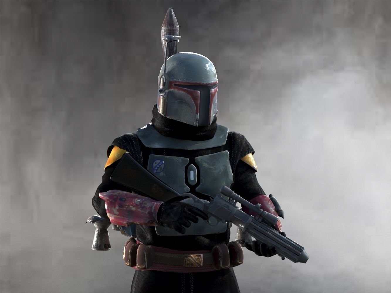 Boba Fett Low-poly 3D model_1