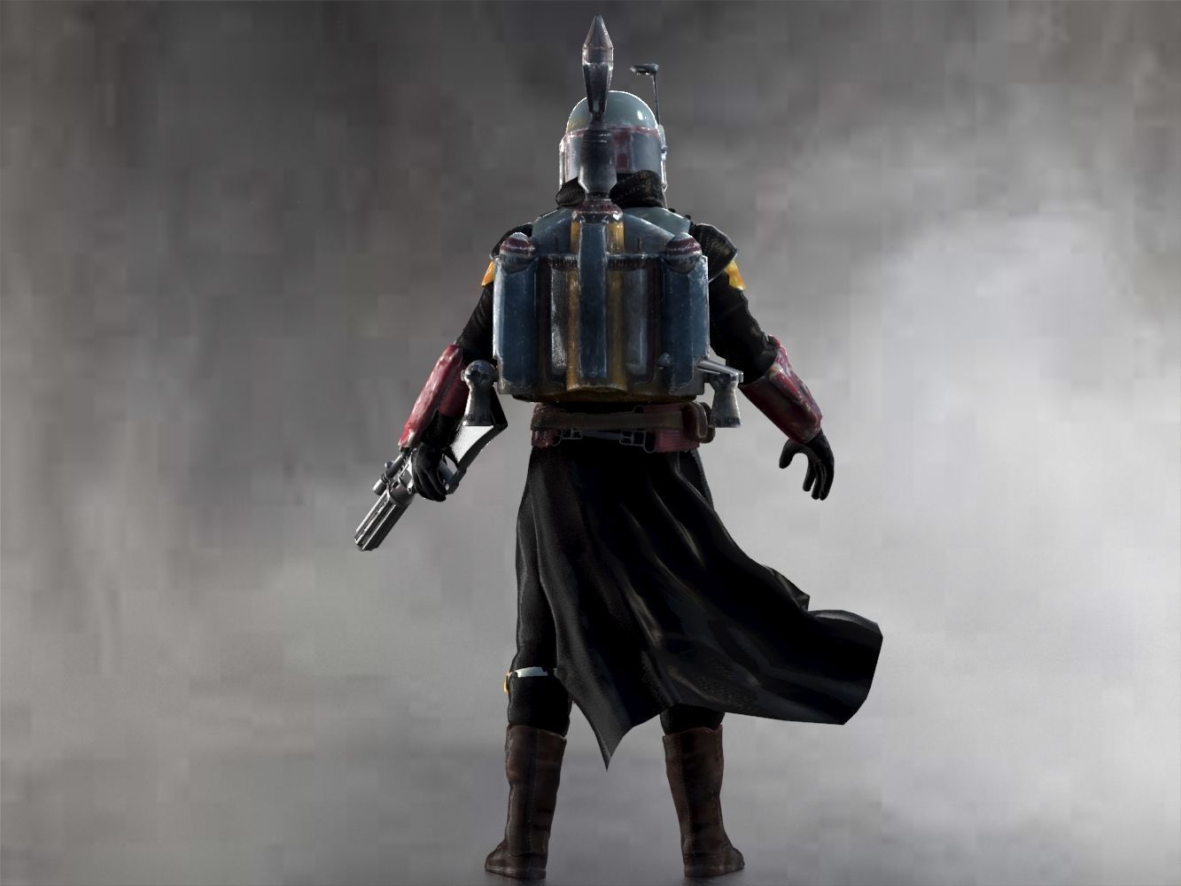 Boba Fett Low-poly 3D model_6