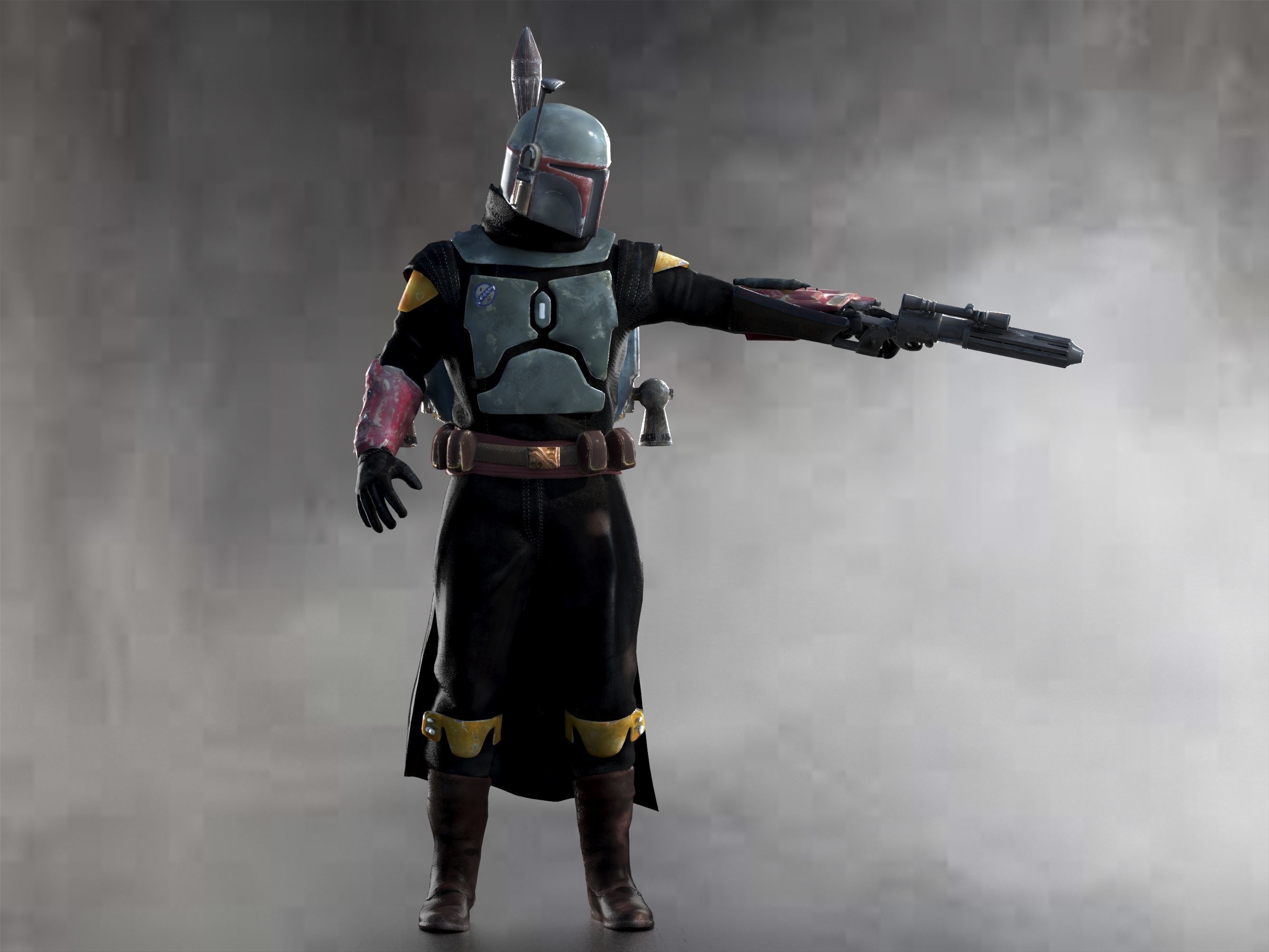 Boba Fett Low-poly 3D model_2