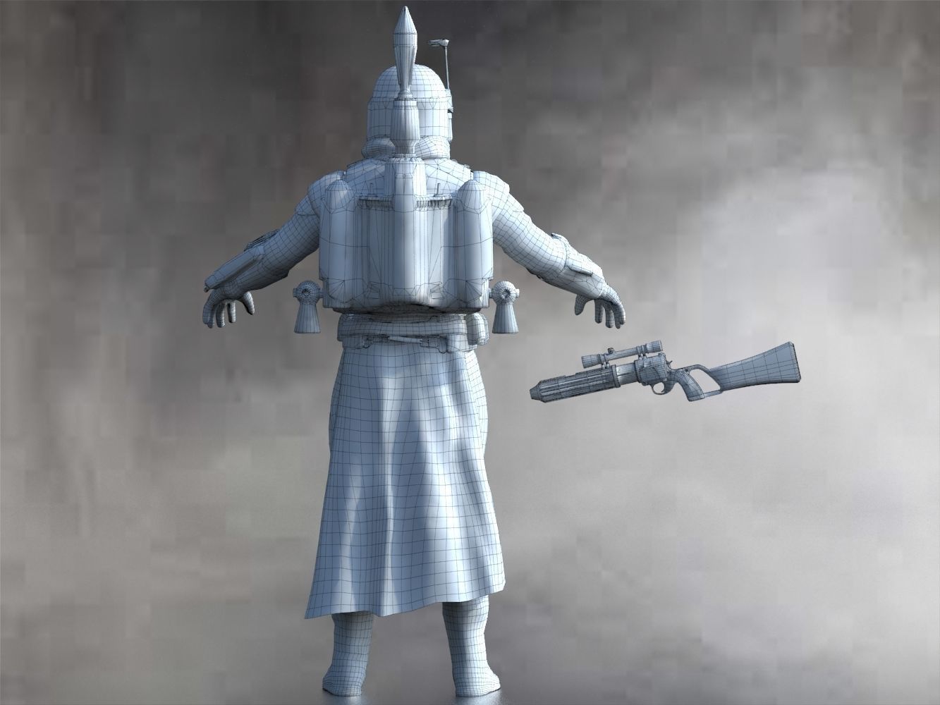 Boba Fett Low-poly 3D model_9