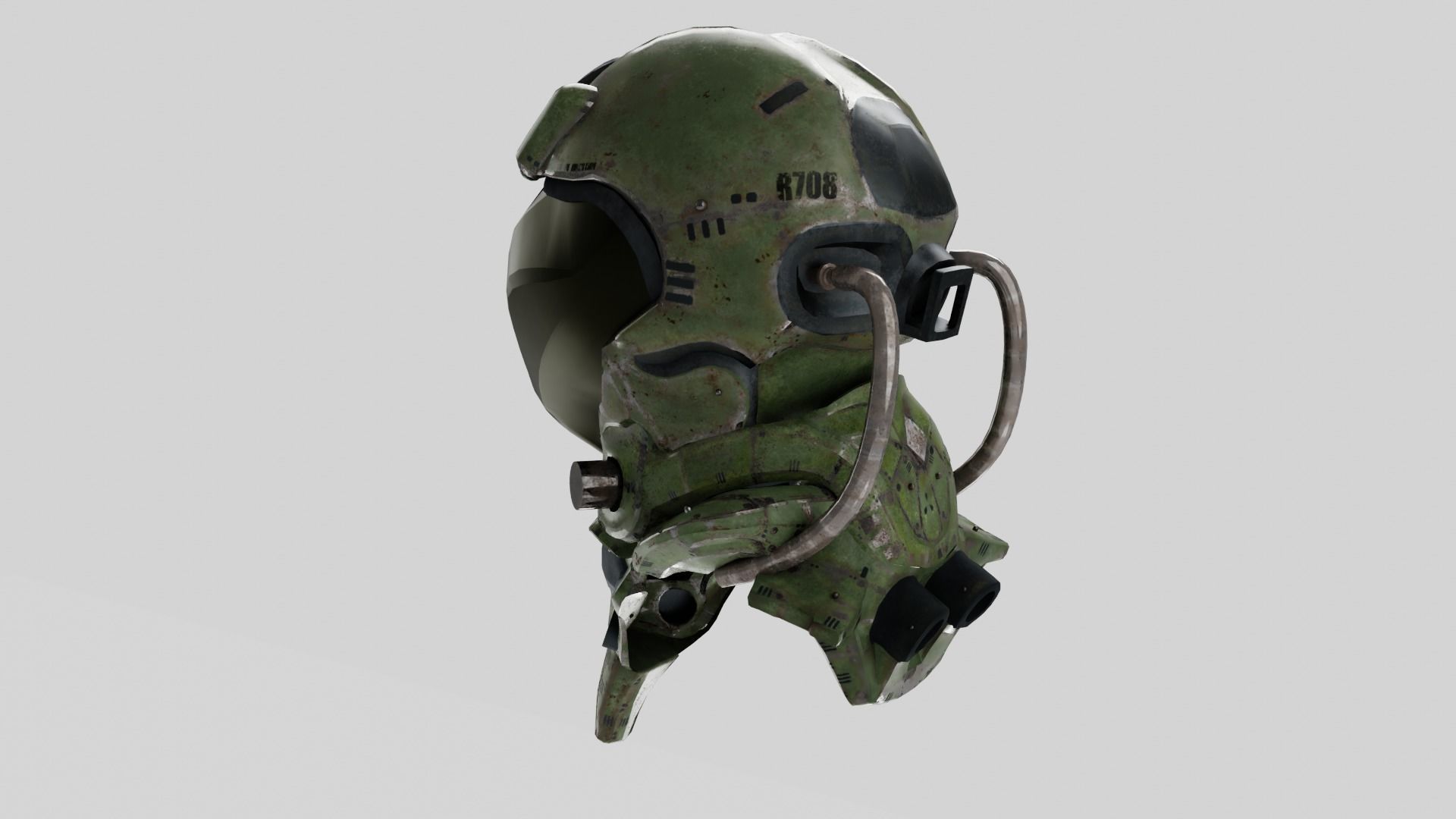 Si-Fi Helmet 3D Model Low-poly 3D model_2