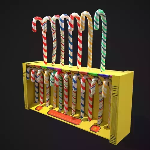 Vintage Candy Canes  Low-poly 3D model