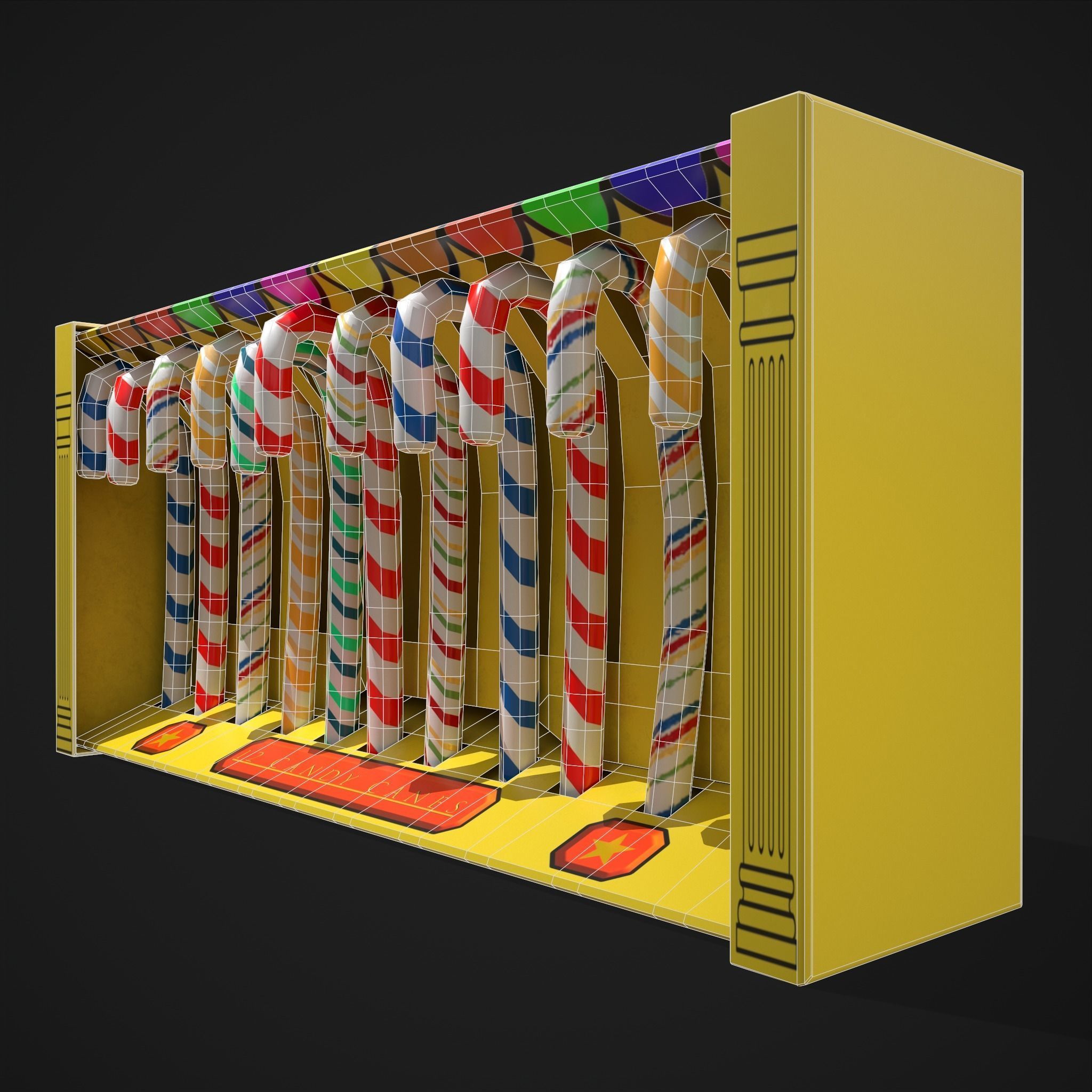 Vintage Candy Canes Low-poly 3D model_16