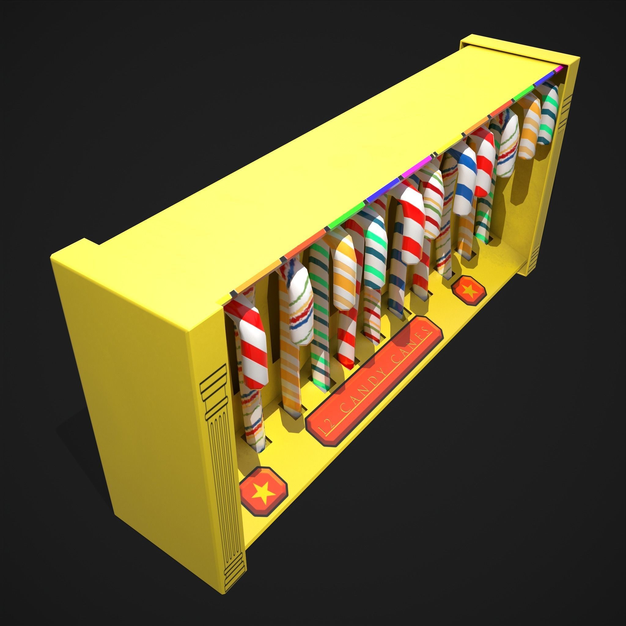 Vintage Candy Canes Low-poly 3D model_17