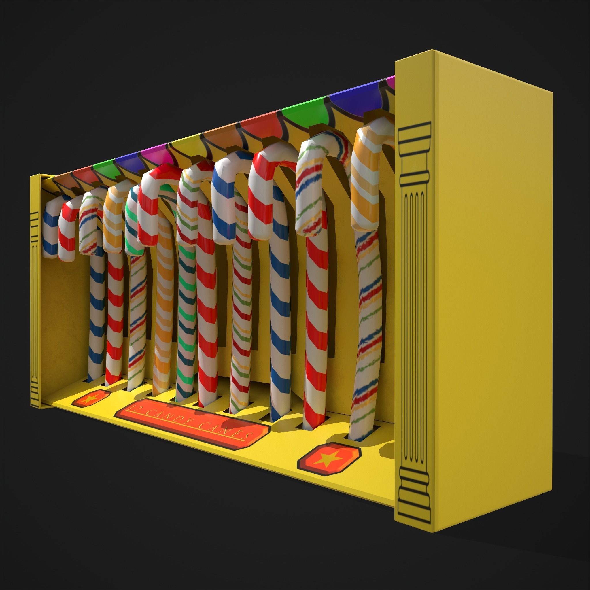 Vintage Candy Canes Low-poly 3D model_15