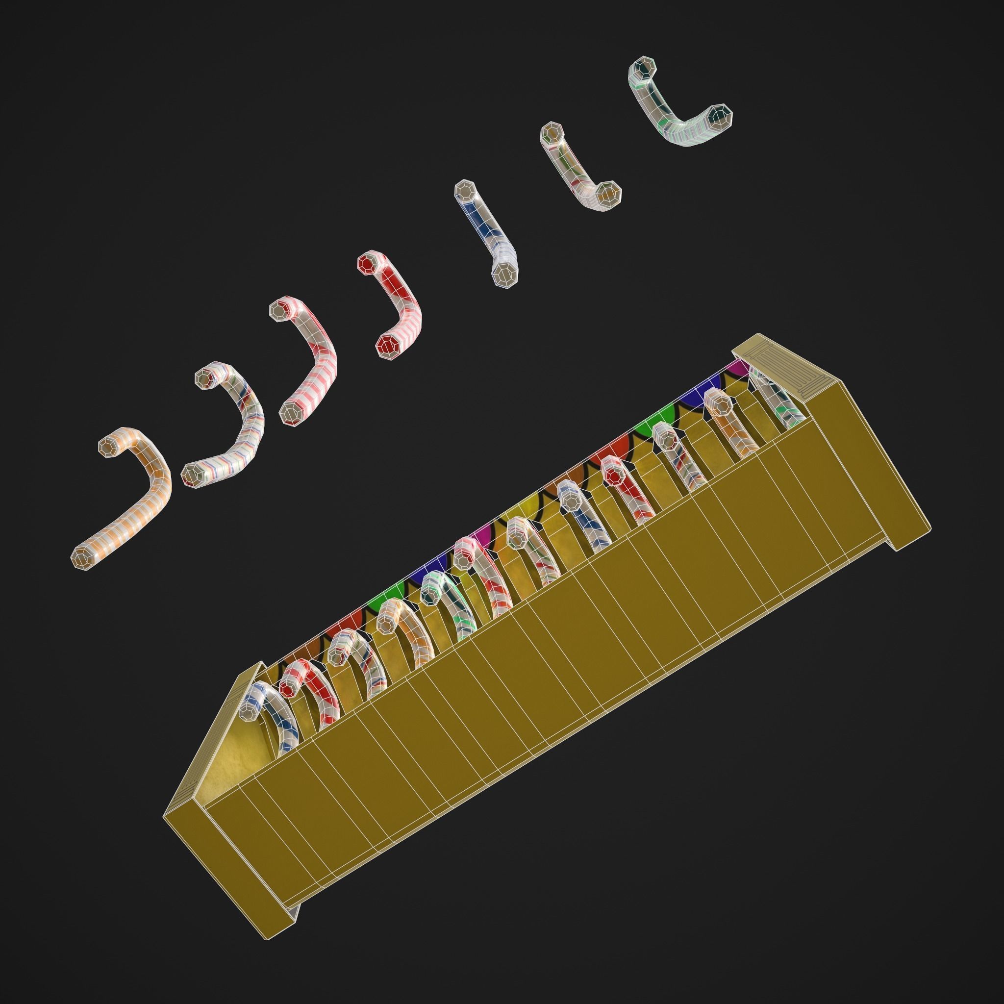 Vintage Candy Canes Low-poly 3D model_26