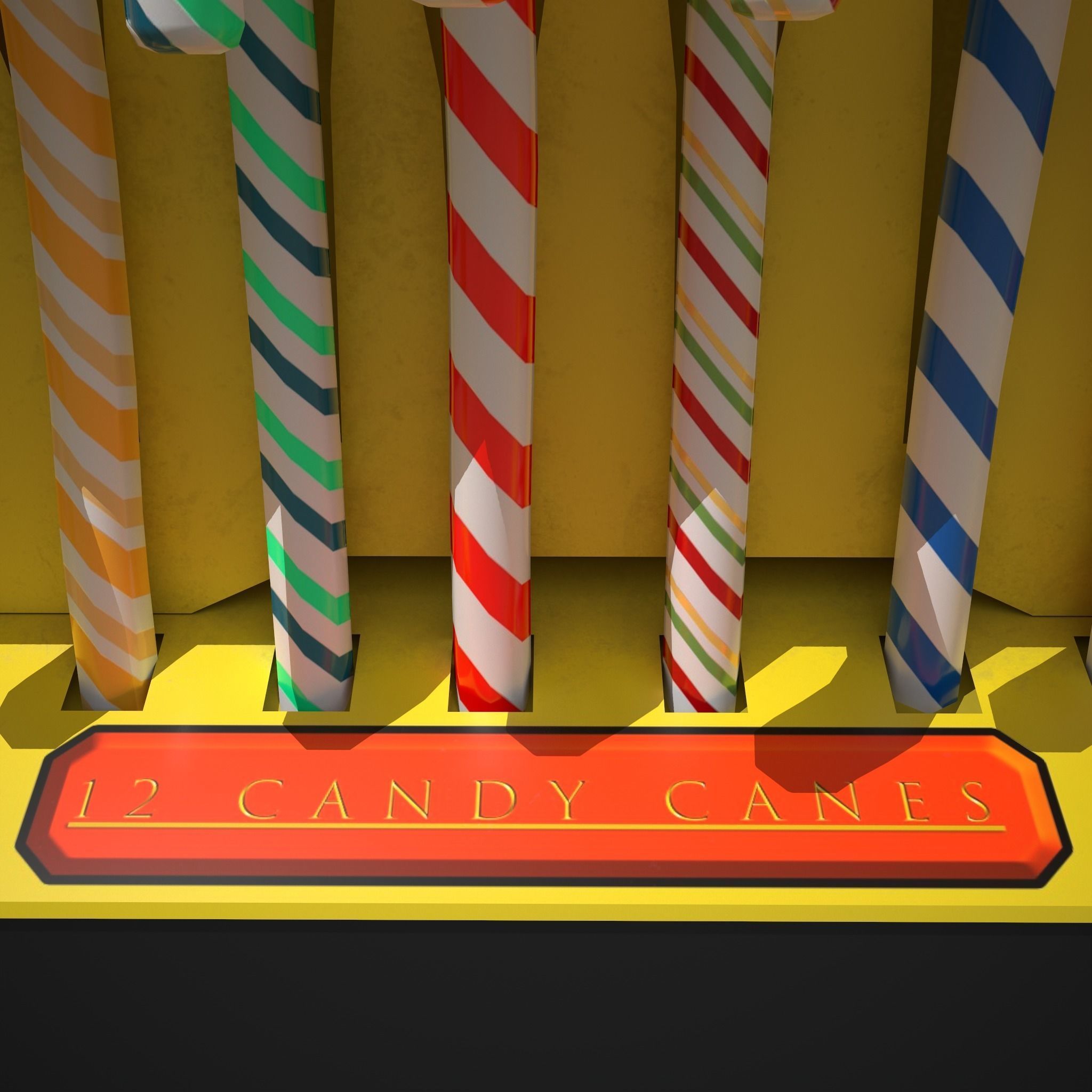 Vintage Candy Canes Low-poly 3D model_23