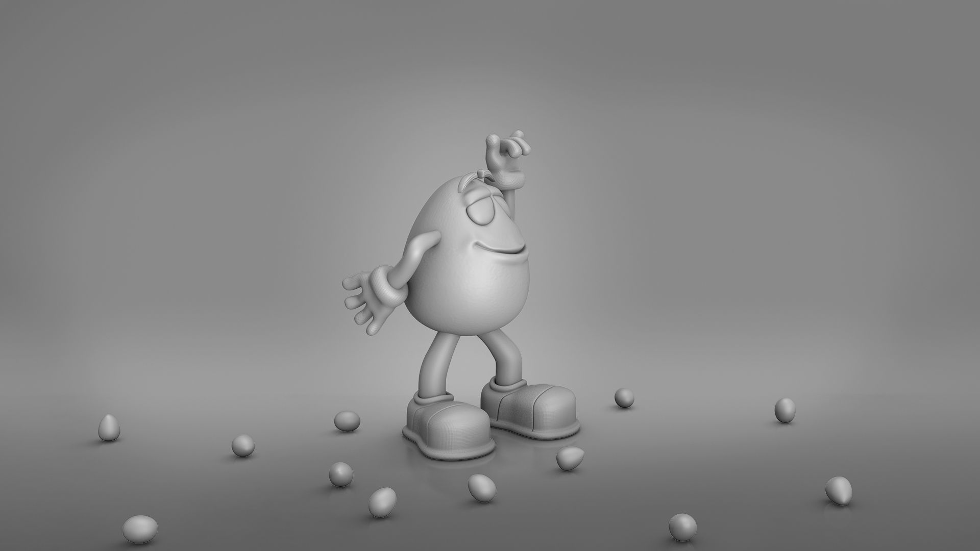 MnM character Low-poly 3D model_8