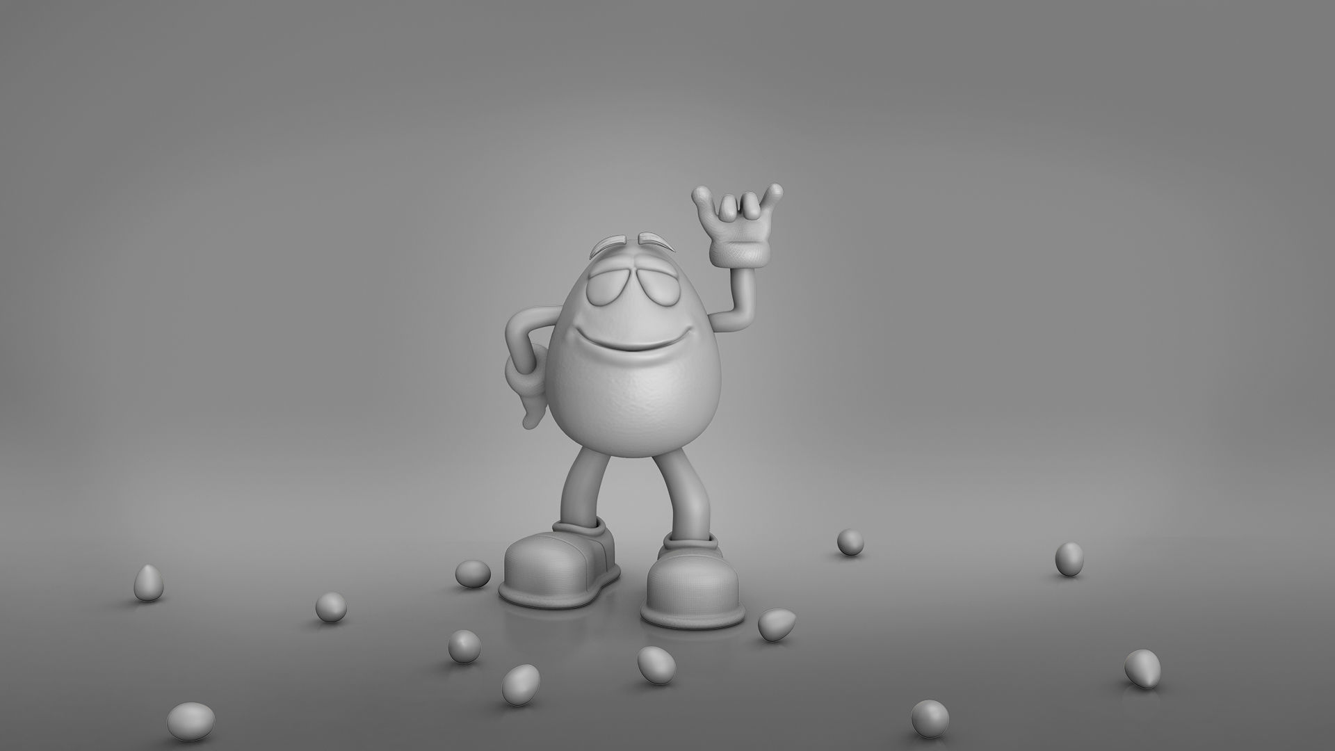 MnM character Low-poly 3D model_7
