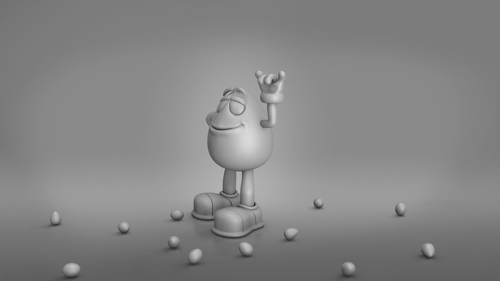 MnM character Low-poly 3D model_9