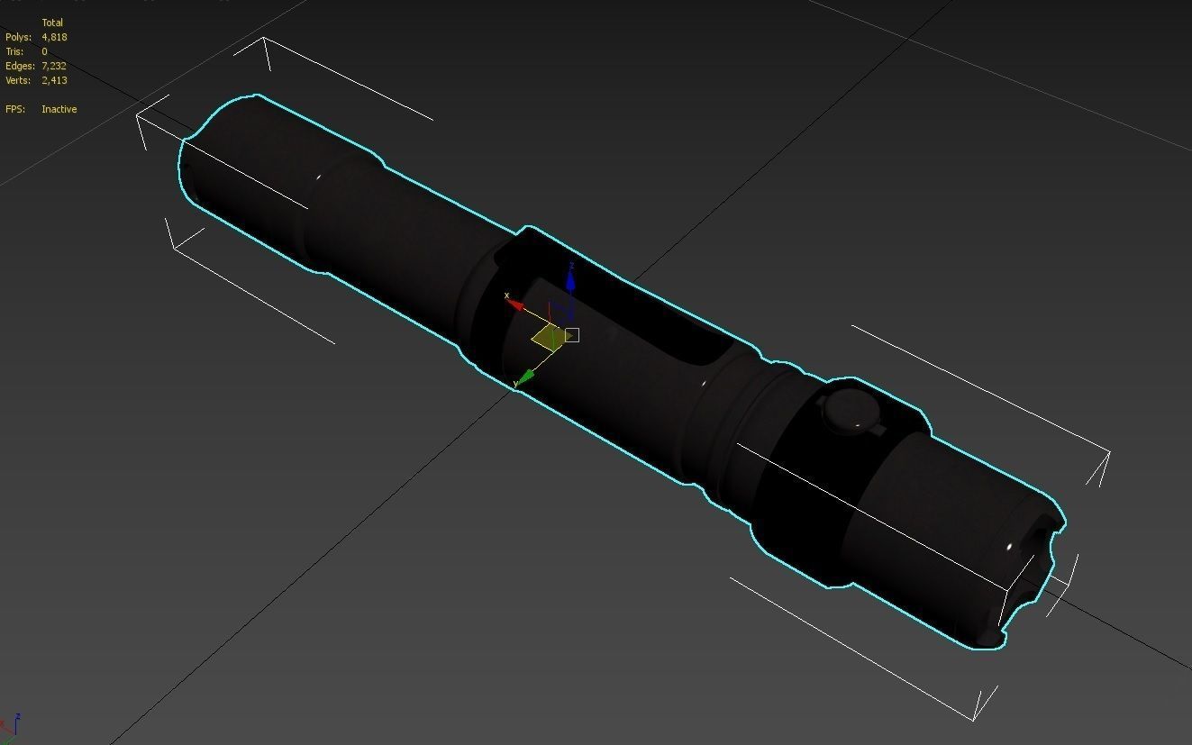 Flashlight M4 Low-poly 3D model_15