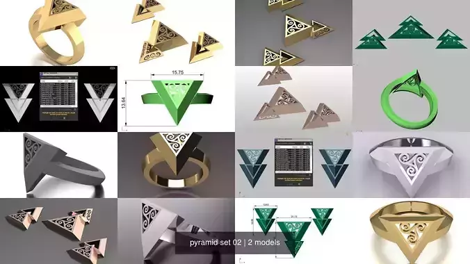 pyramid set 02 3D Model Collection