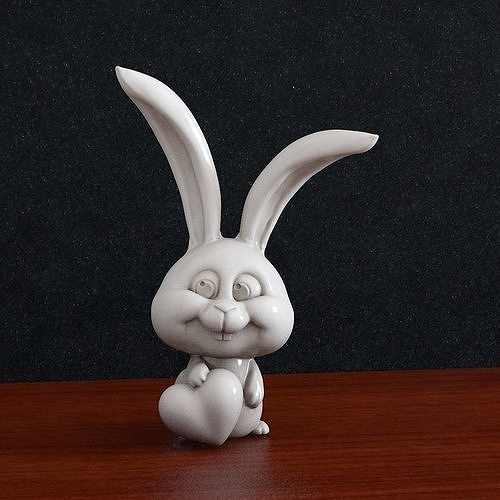 St Valentine day rabbit heart 3D print model