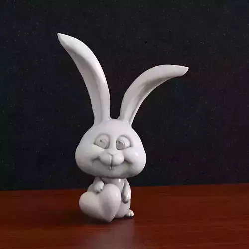 St Valentine day rabbit heart 3D print model