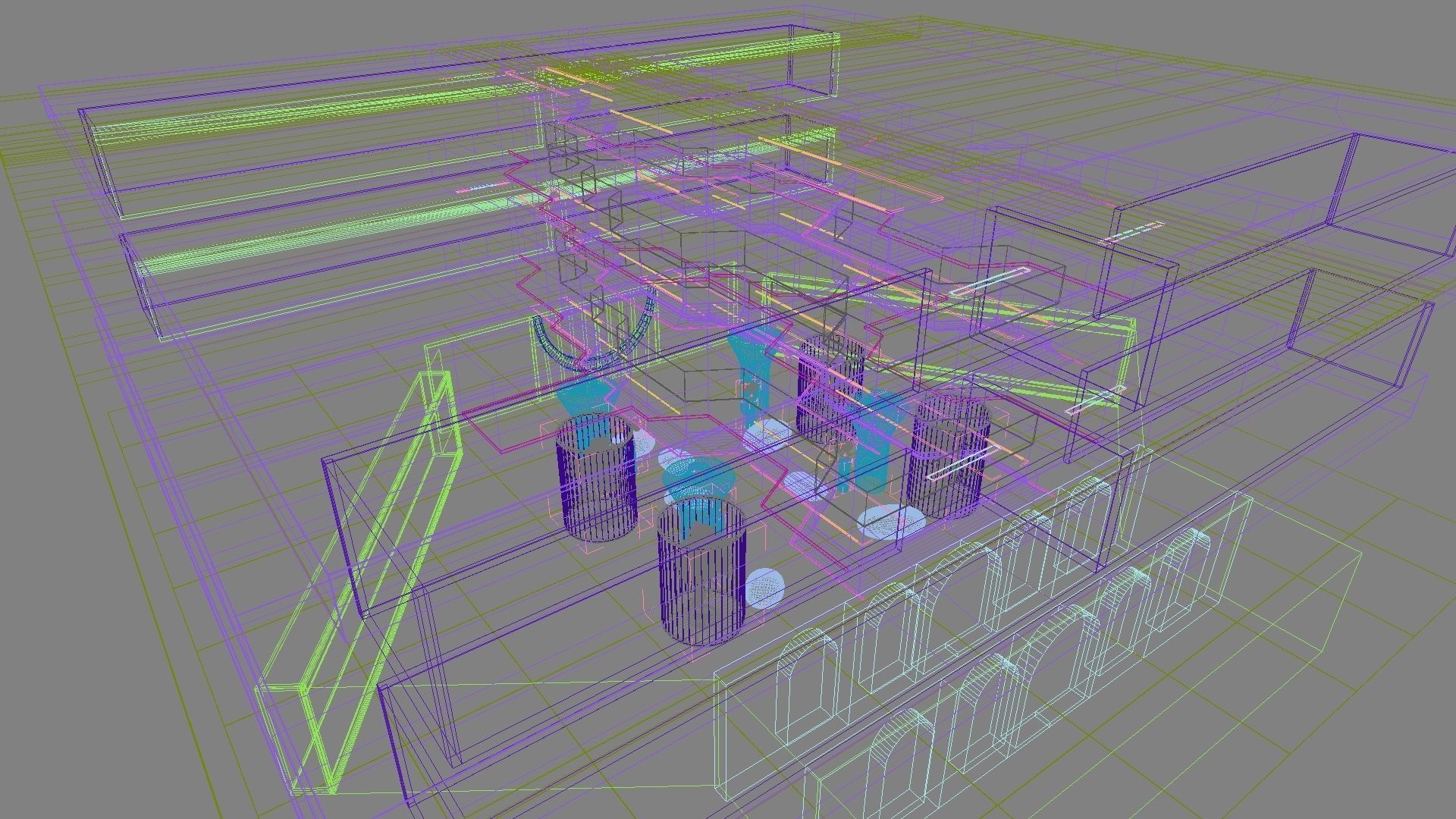 Futuristic Shopping Center 3D model_31