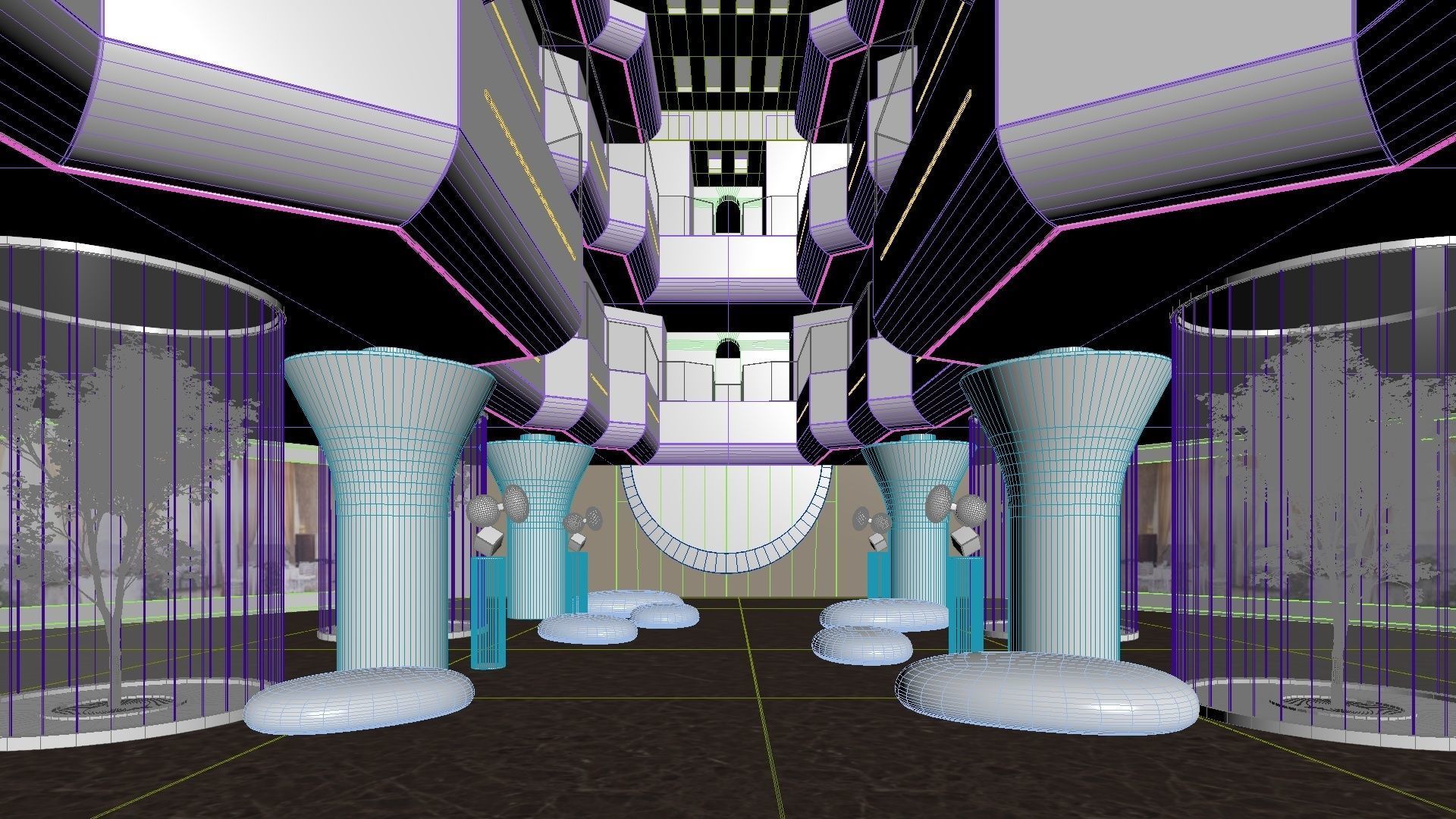 Futuristic Shopping Center 3D model_15