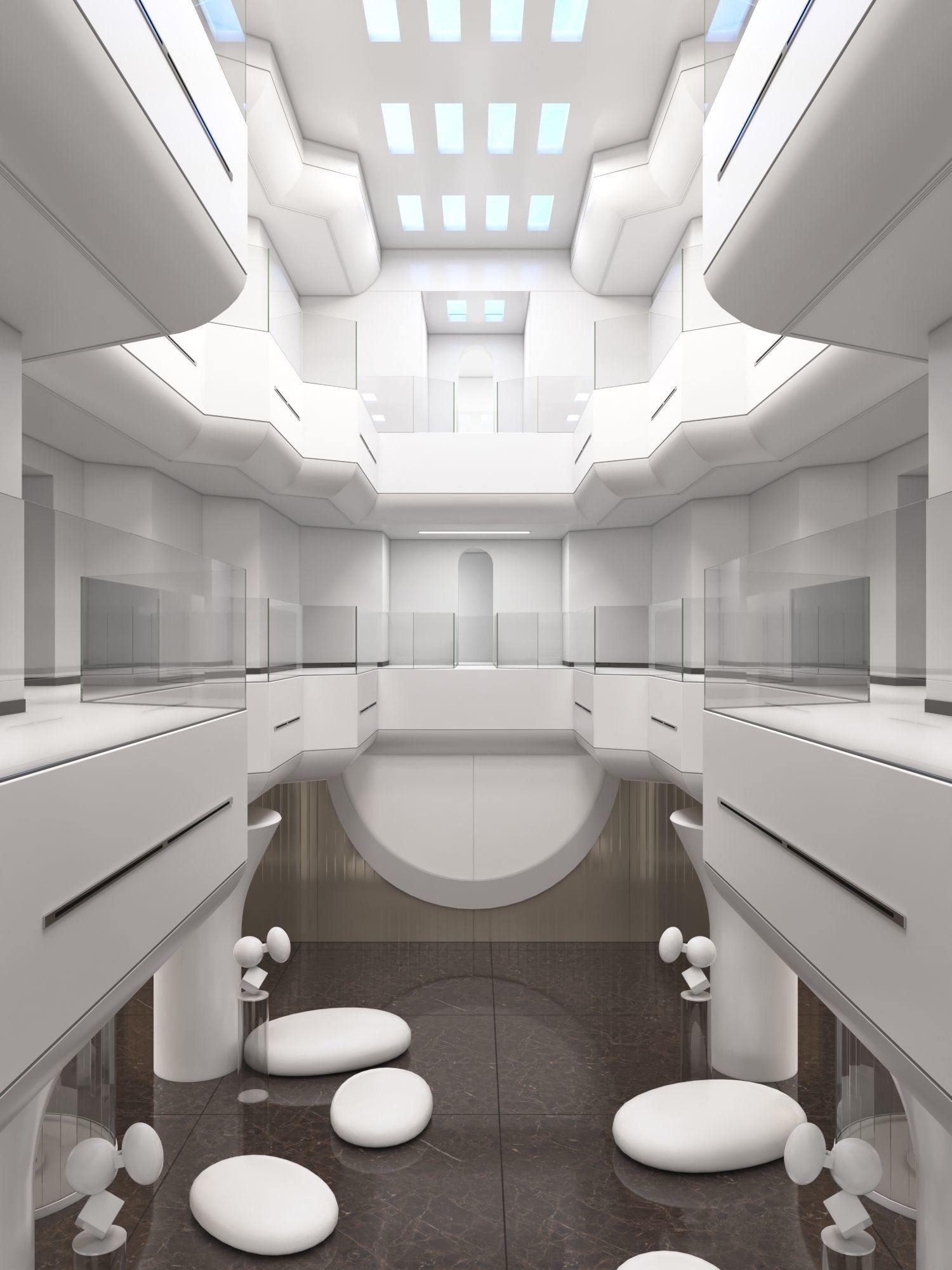 Futuristic Shopping Center 3D model_8