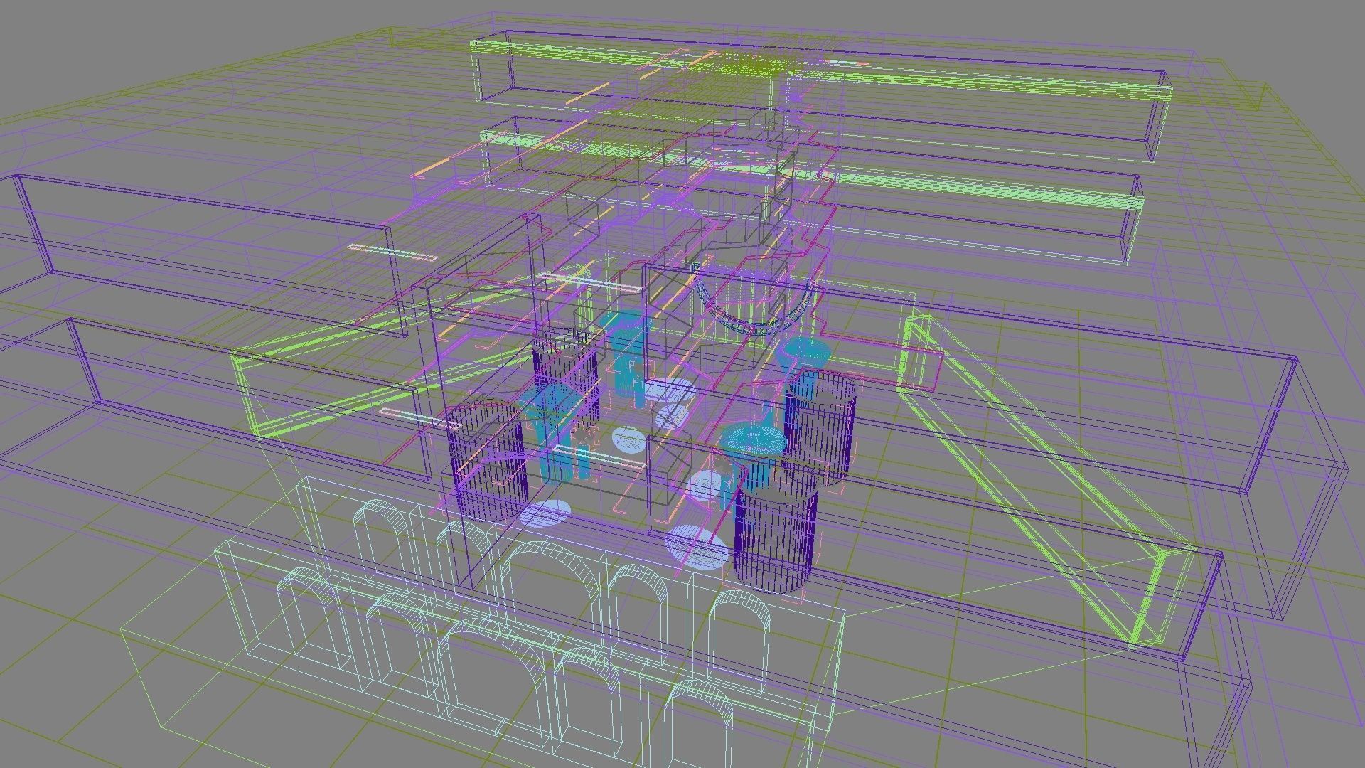 Futuristic Shopping Center 3D model_36