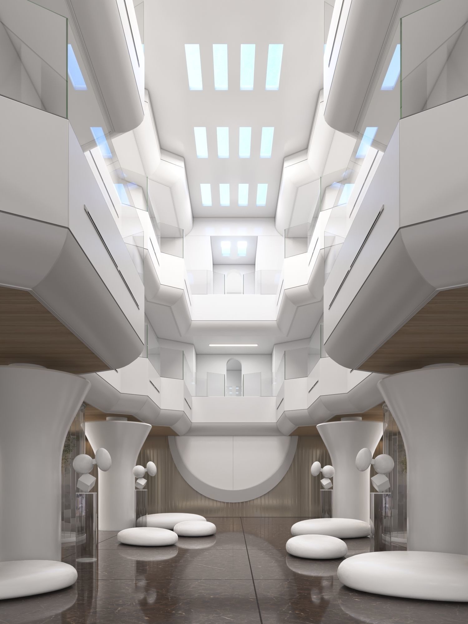 Futuristic Shopping Center 3D model_7