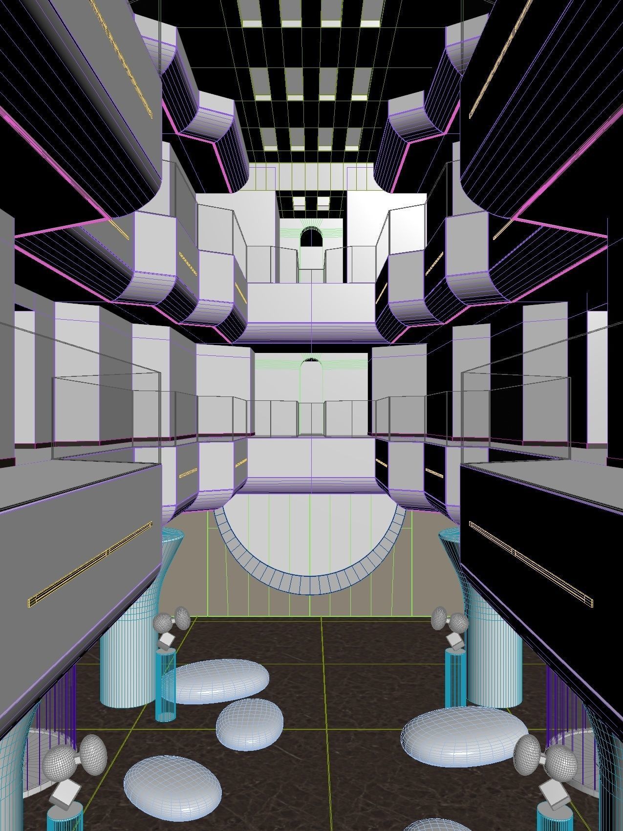 Futuristic Shopping Center 3D model_13