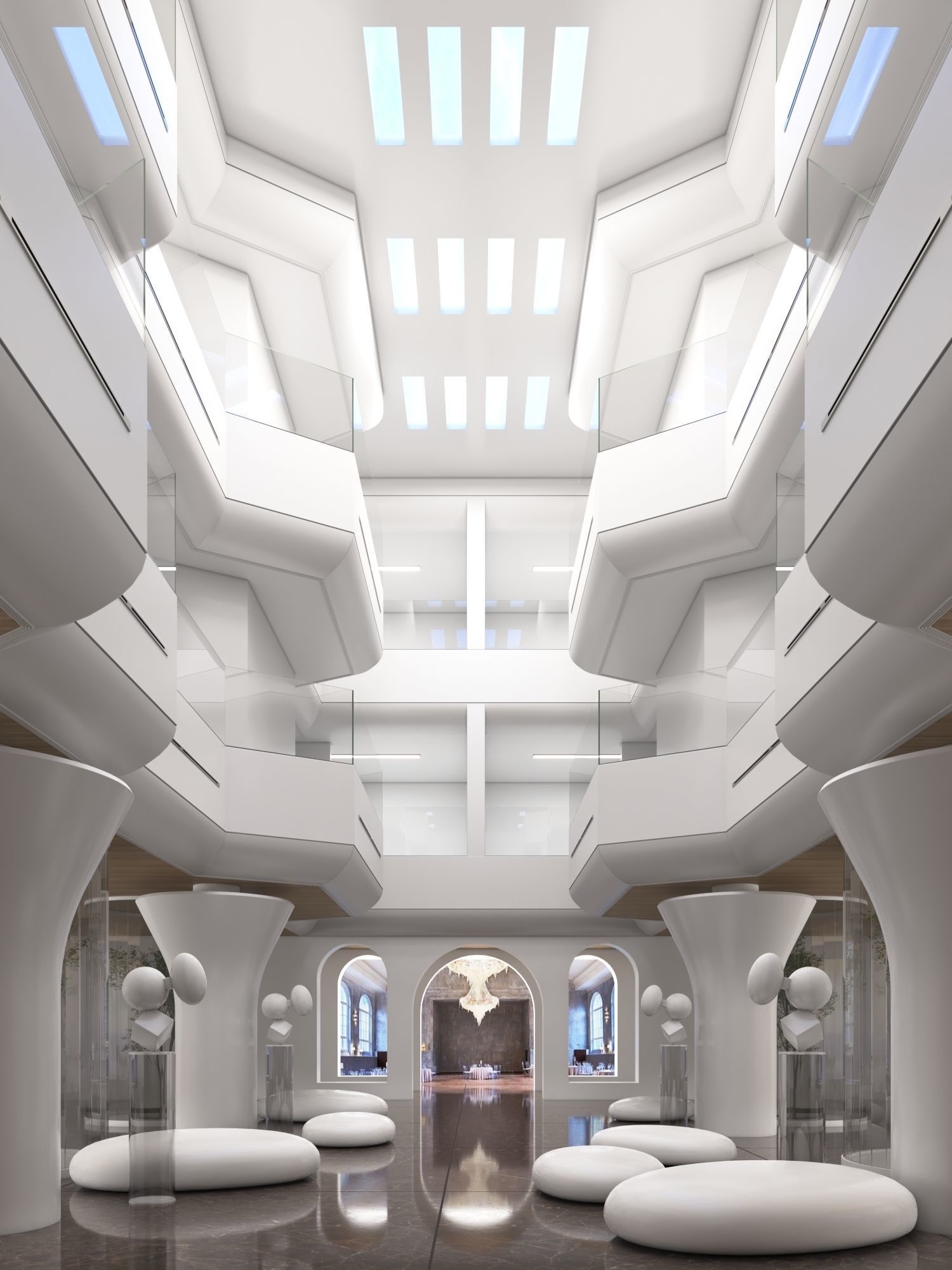 Futuristic Shopping Center 3D model_6