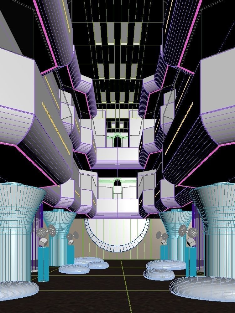 Futuristic Shopping Center 3D model_12