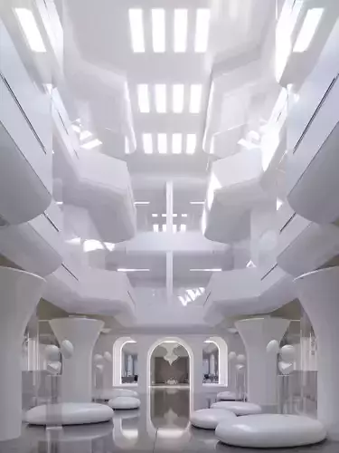 Futuristic Shopping Center 3D model