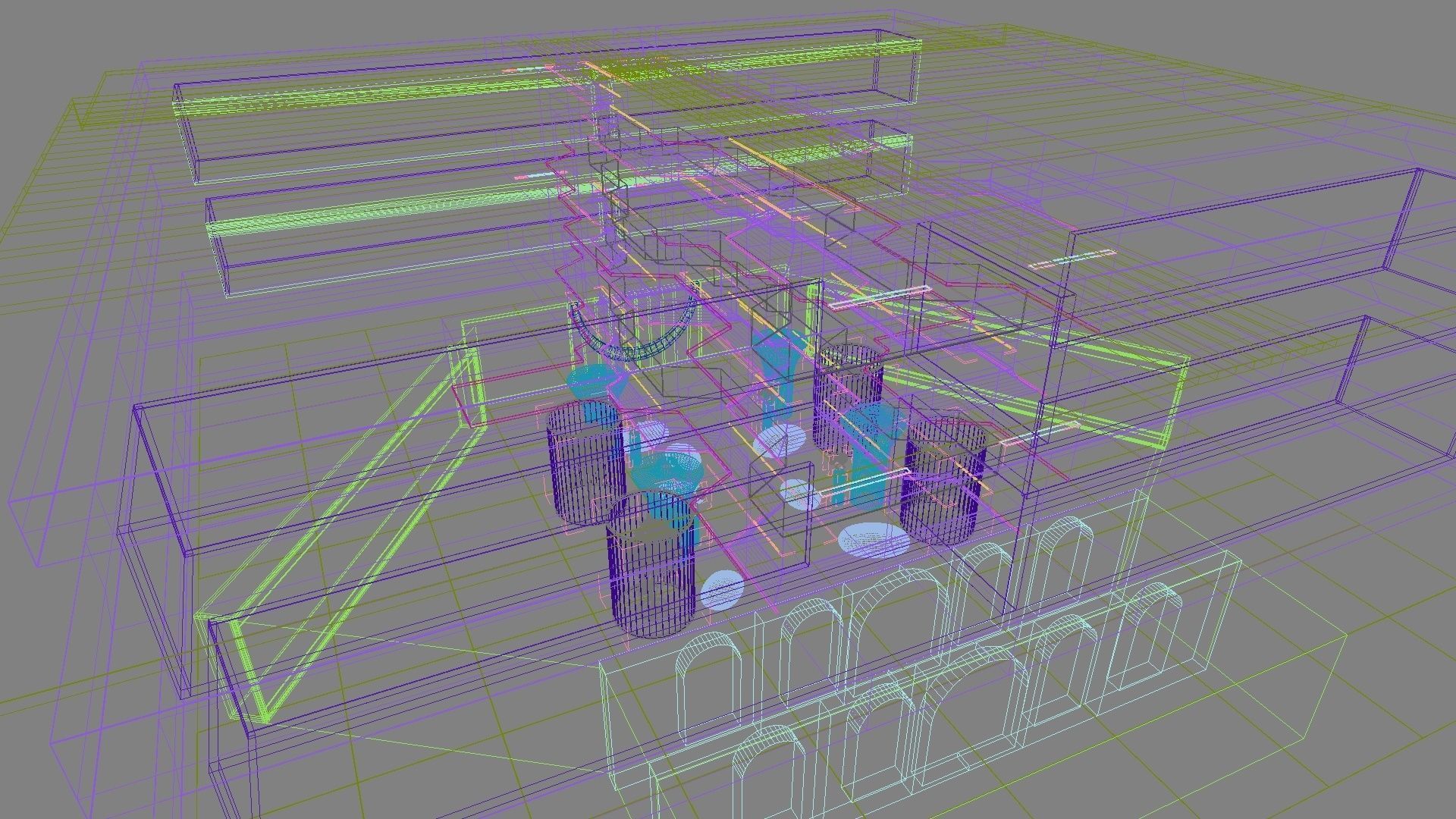 Futuristic Shopping Center 3D model_32
