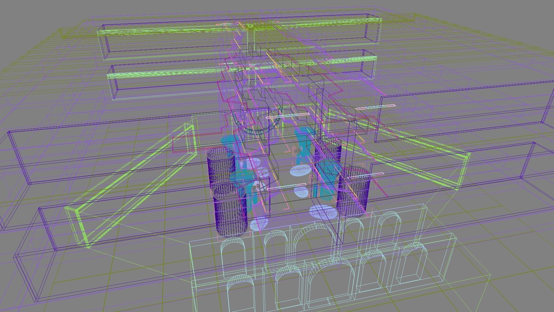 Futuristic Shopping Center 3D model_33