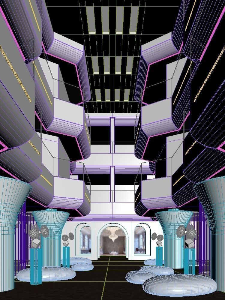 Futuristic Shopping Center 3D model_11