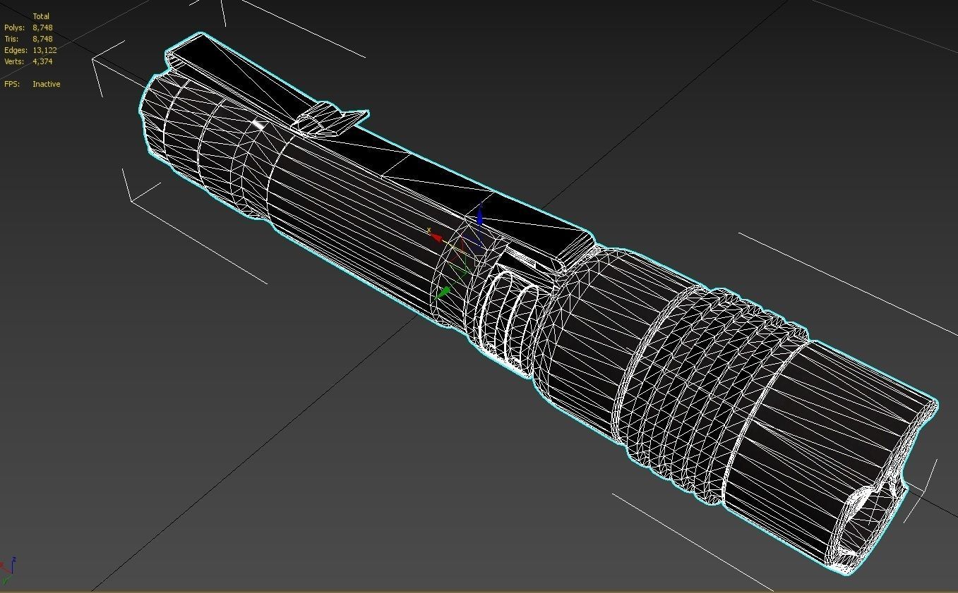 Flashlight M5 Low-poly 3D model_29