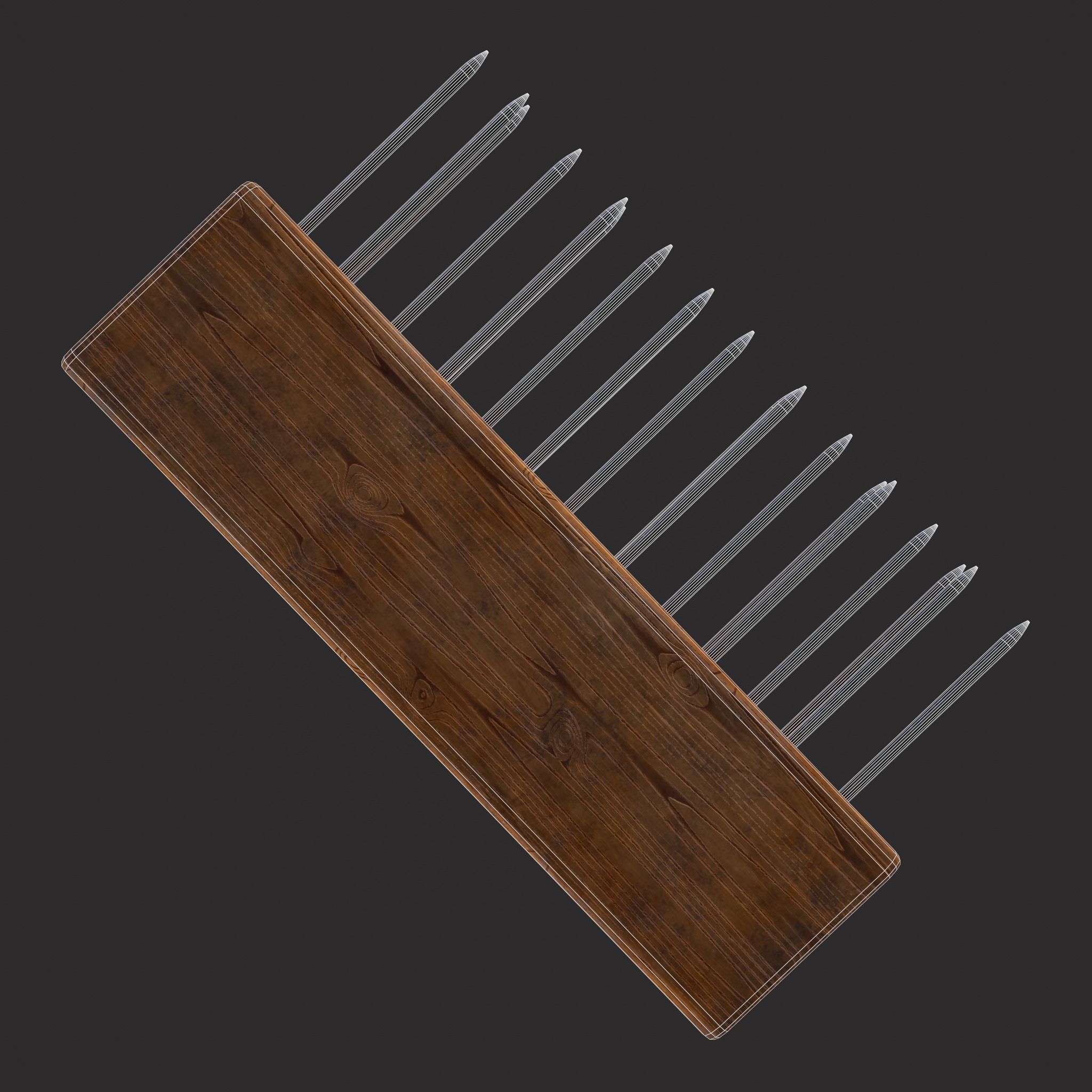 Wool Comb Low-poly 3D model_16