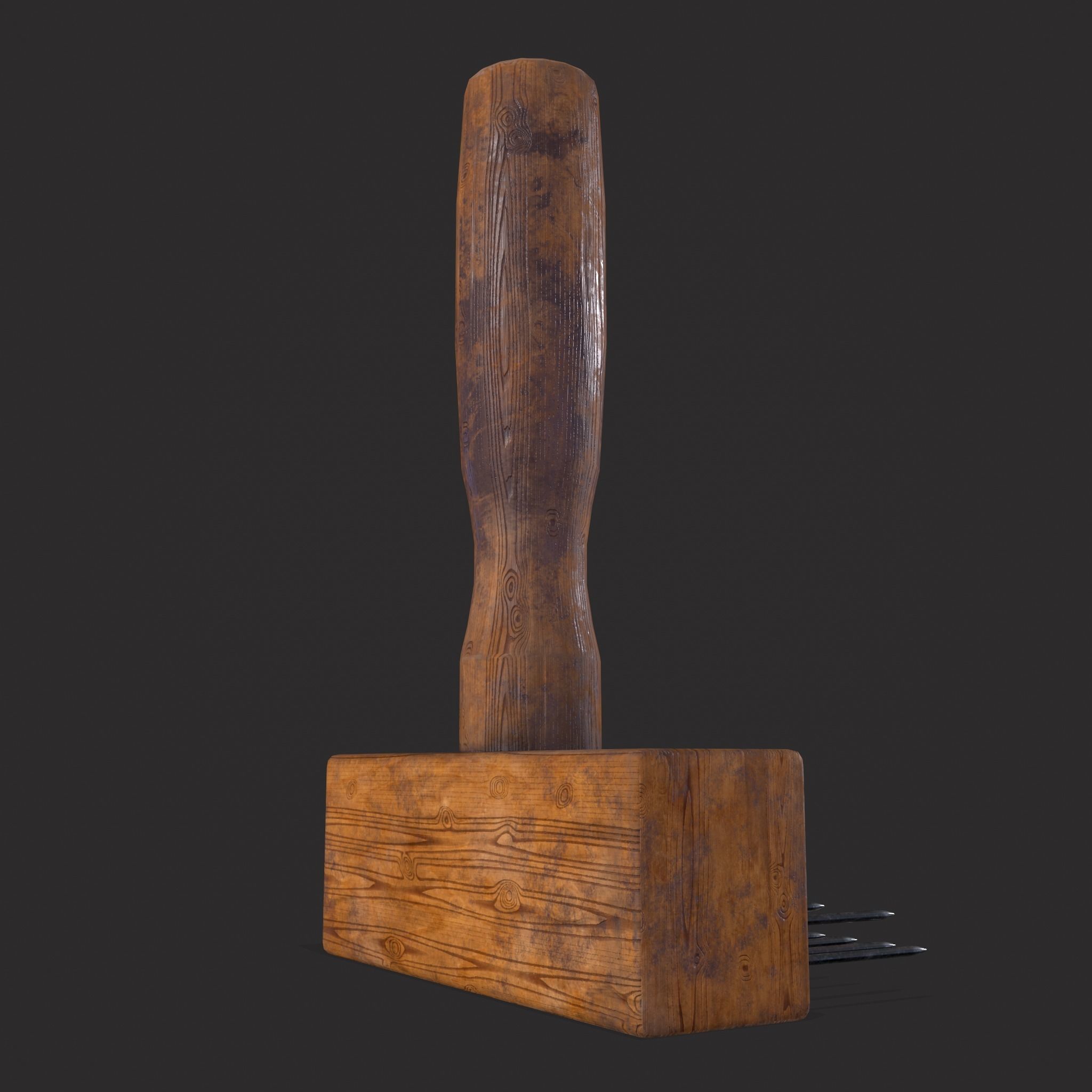 Wool Comb Low-poly 3D model_5
