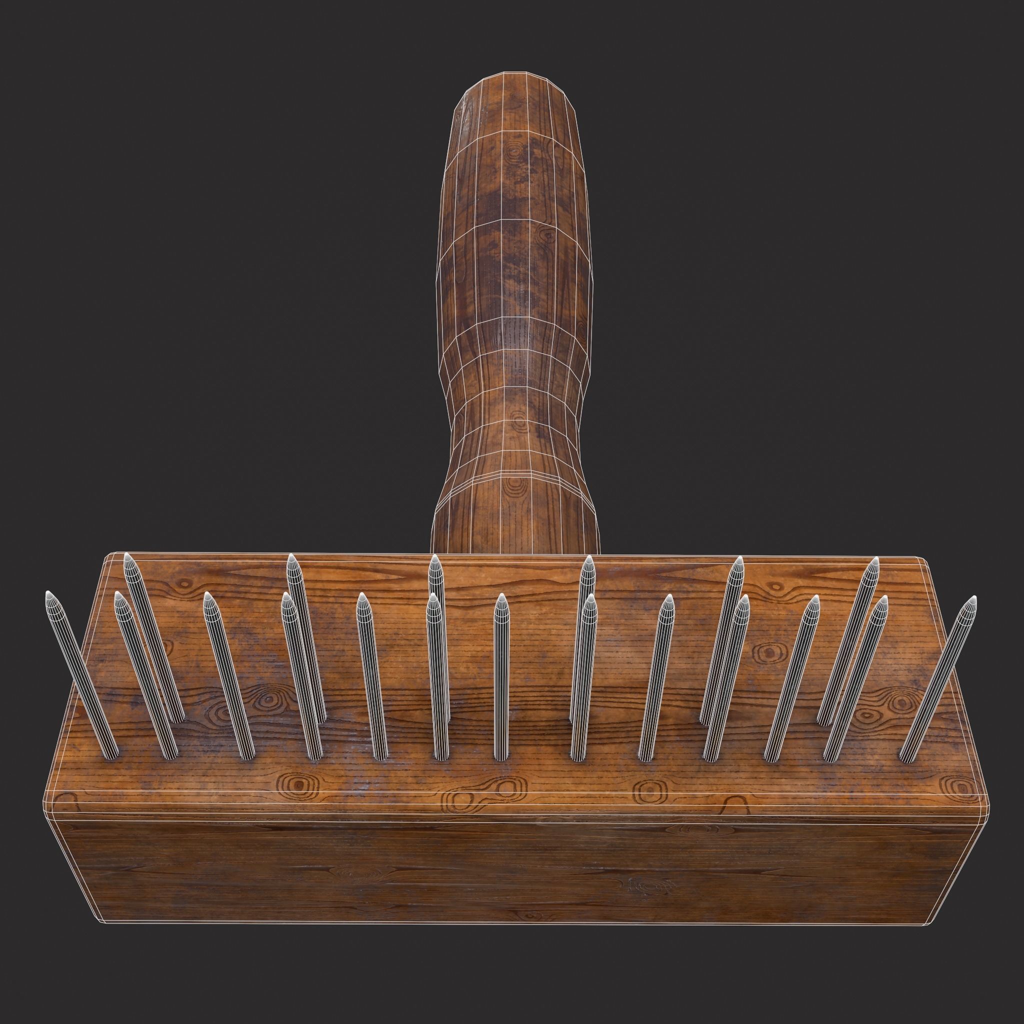 Wool Comb Low-poly 3D model_20