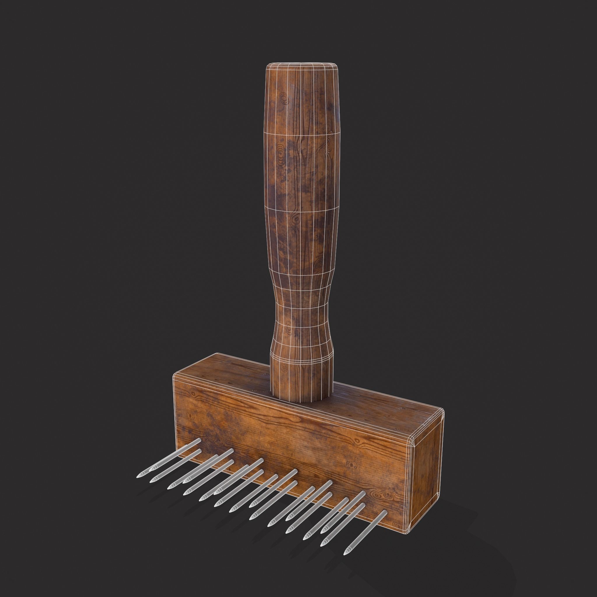Wool Comb Low-poly 3D model_2