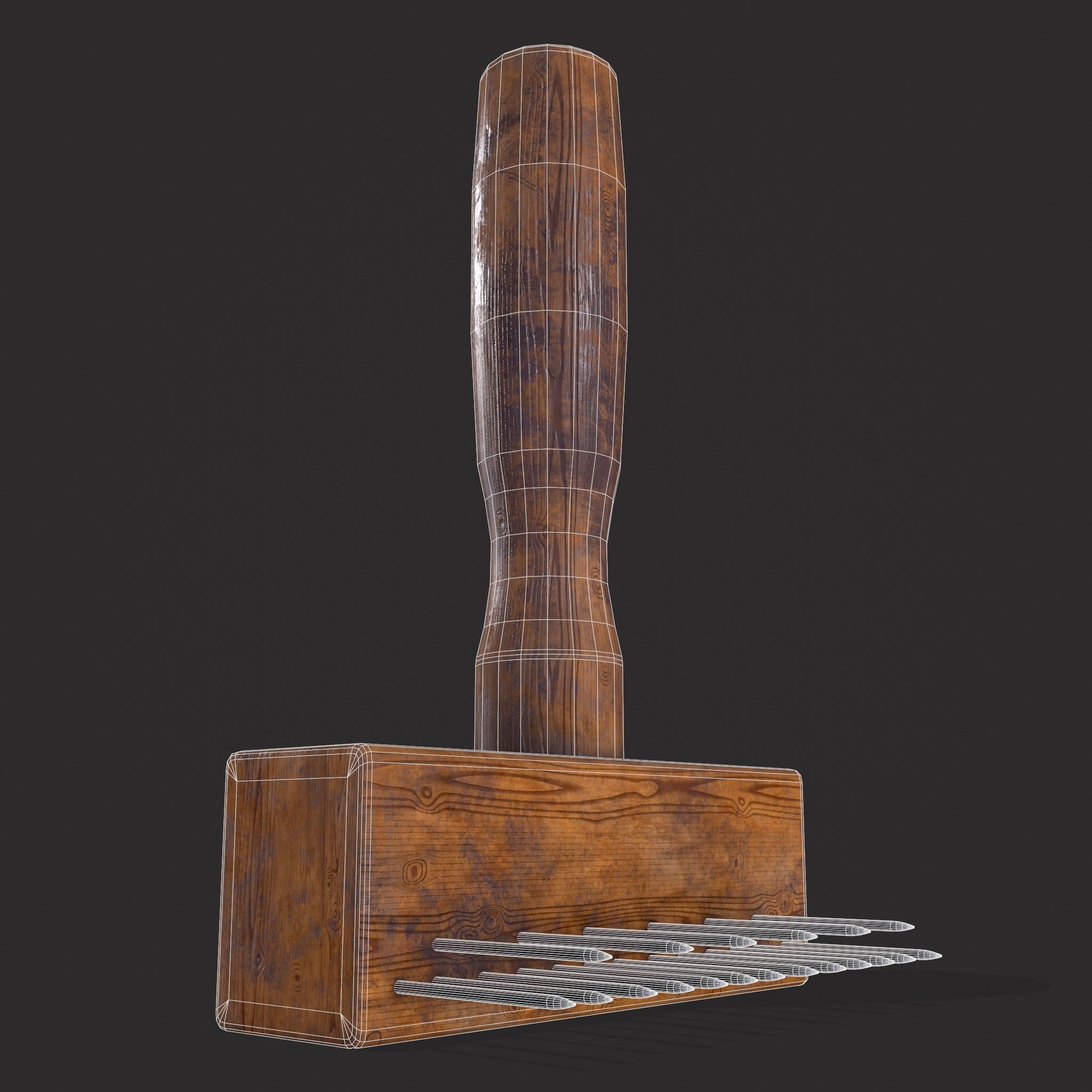 Wool Comb Low-poly 3D model_4