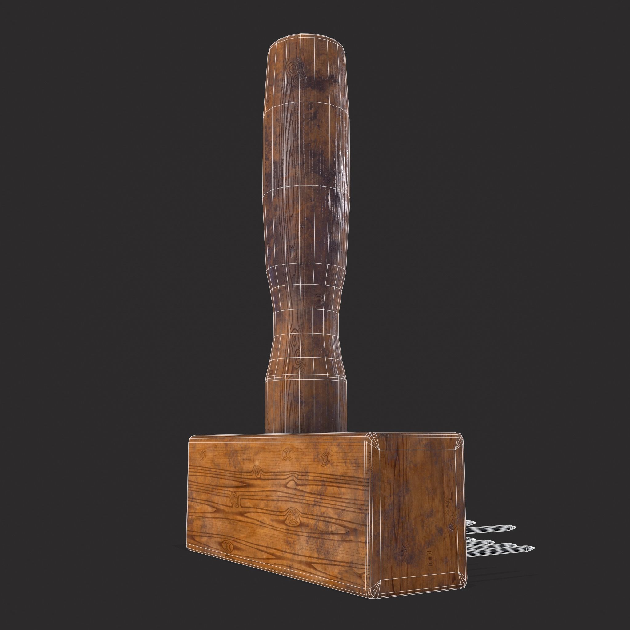 Wool Comb Low-poly 3D model_6
