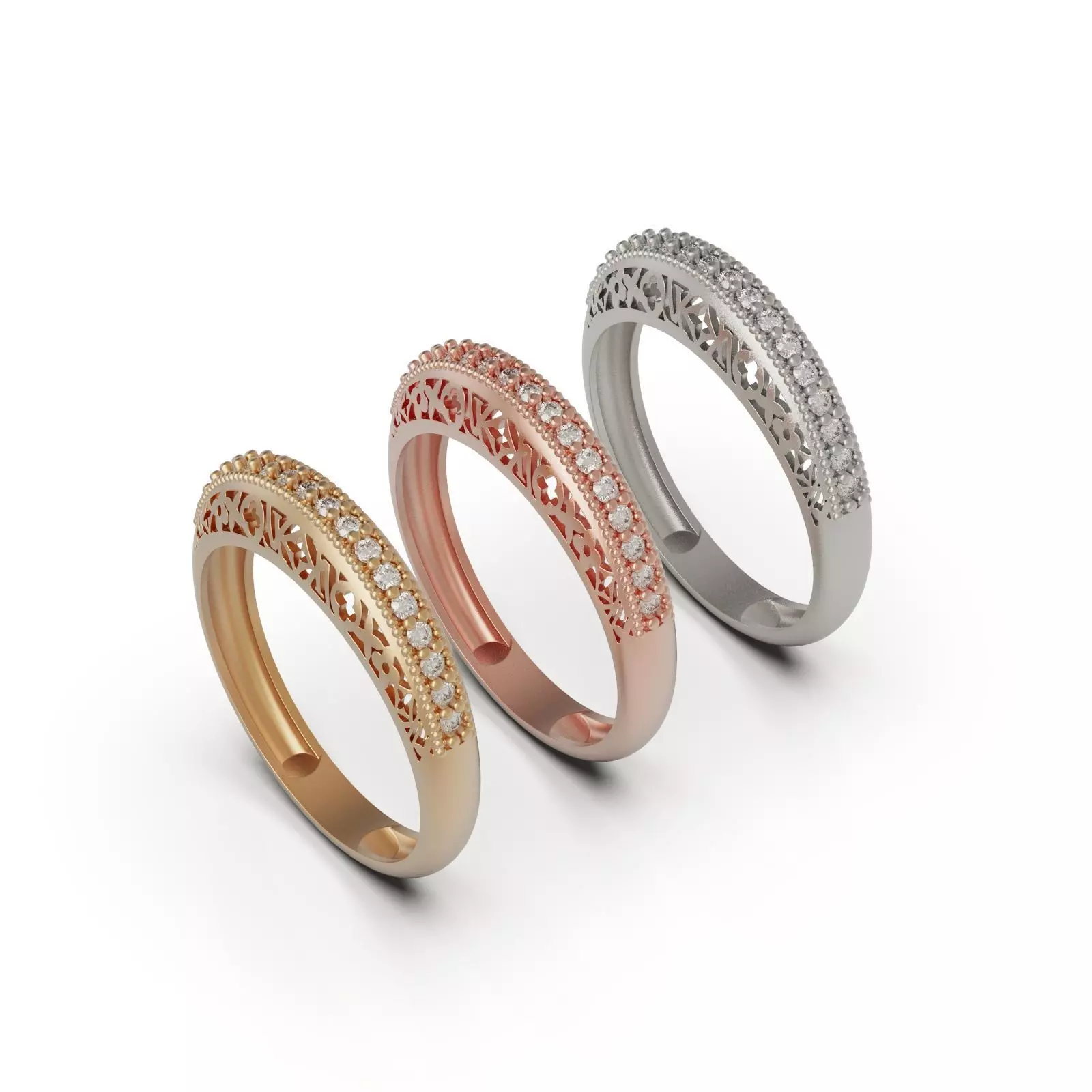 Diamond Ring L-V Free 3D print model