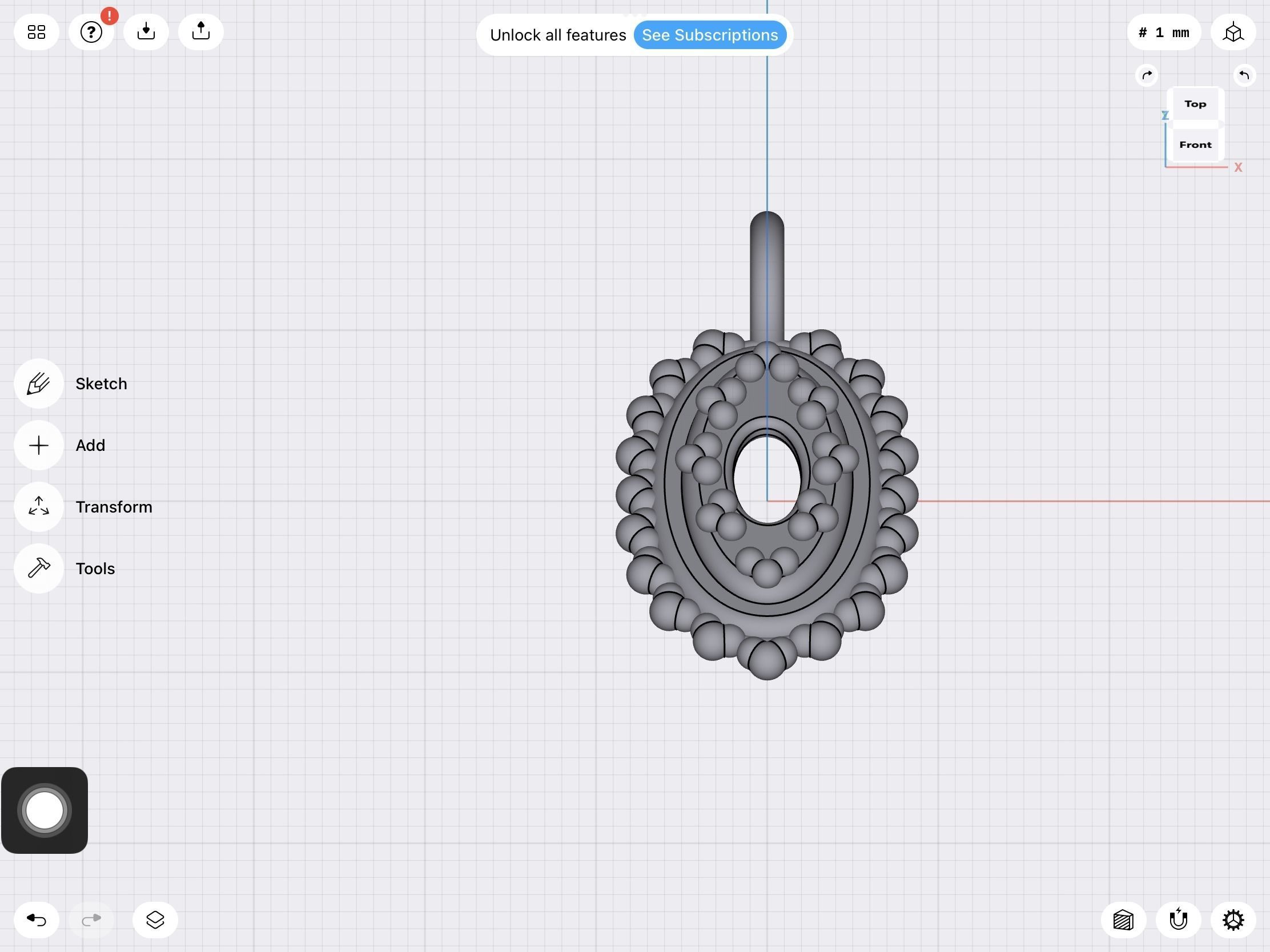 Oval milgrain pendant stl file  3D print model_9