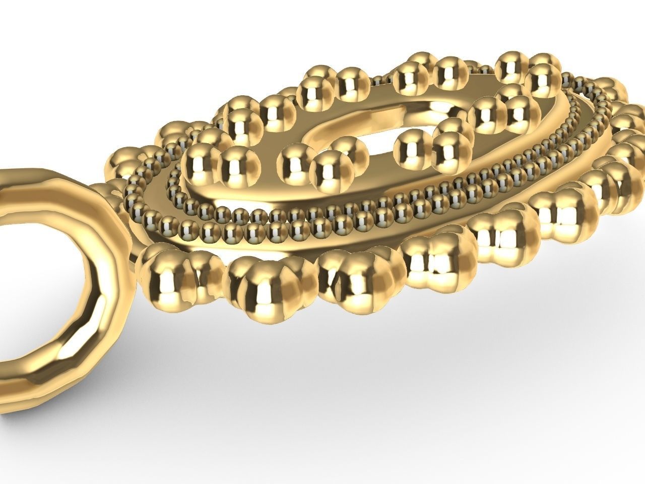 Oval milgrain pendant stl file  3D print model_4