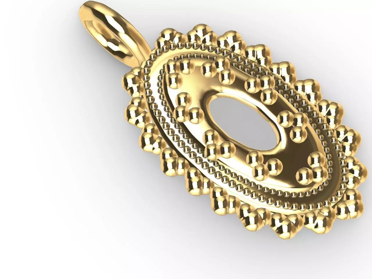 Oval milgrain pendant stl file  3D print model_0