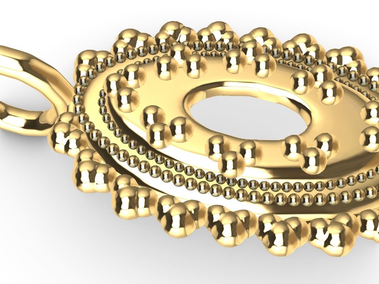 Oval milgrain pendant stl file  3D print model_1