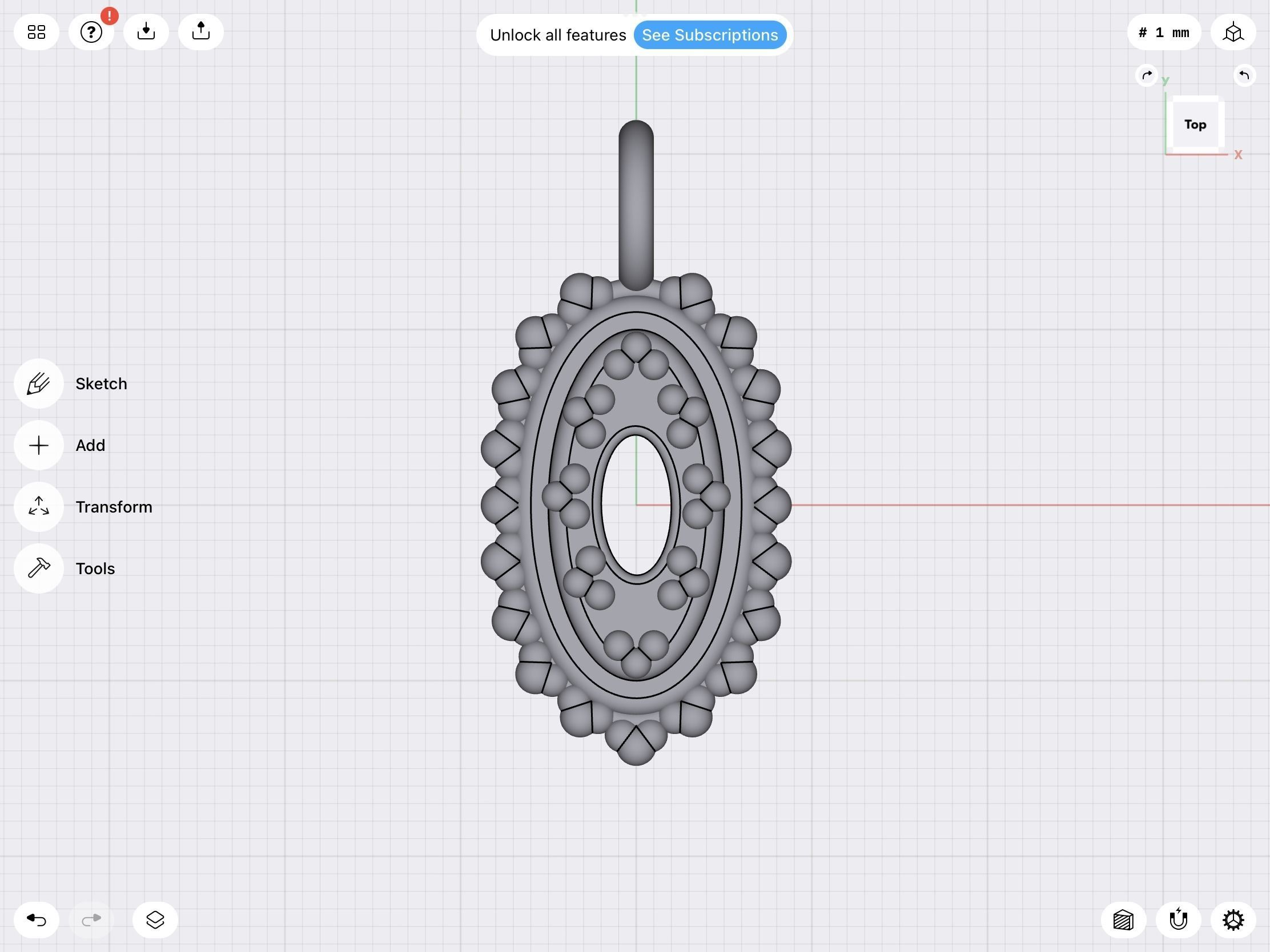 Oval milgrain pendant stl file  3D print model_14