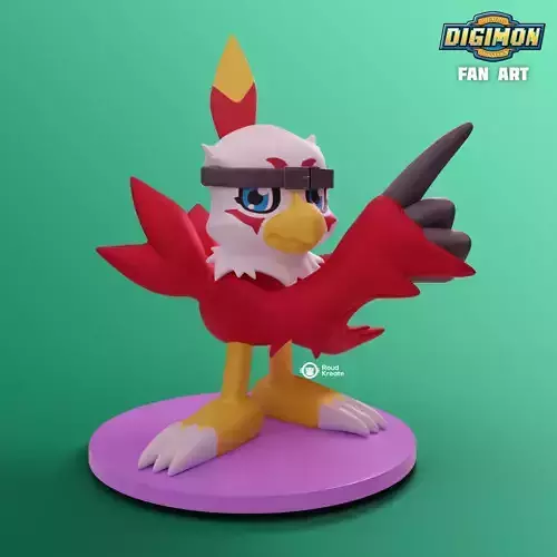 Hawkmon - Digimon 2 Fan Art  - Ready to Print 3D print model