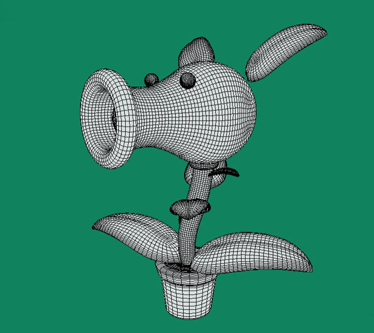 Plants Peashooter Low-poly 3D model_1