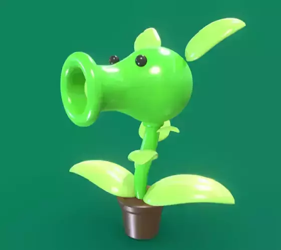 Plants Peashooter Low-poly 3D model