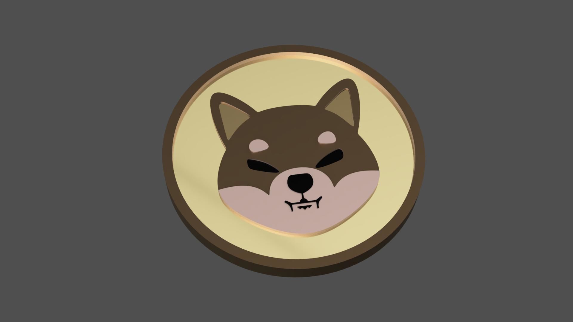 Shiba Inu Coin 3d Model - SHIB STL 3d Print 3D print model_4