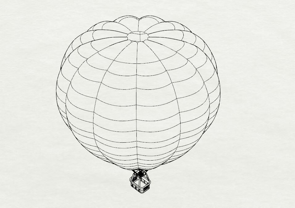 Colorful Air Balloon 3D Model 3D model_3