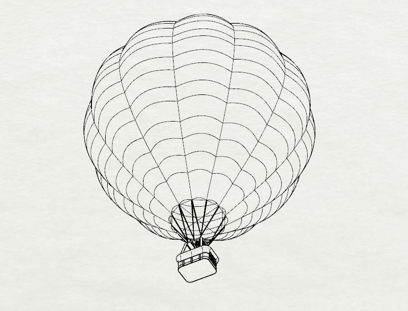 Colorful Air Balloon 3D Model 3D model_6